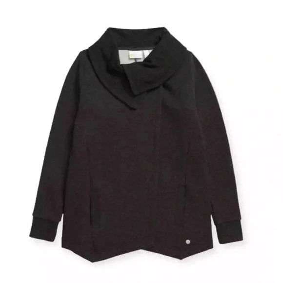 Zella Other - NWT Zella Girls Cara Wrap Cardigan Charcoal Grey Heather Size Medium + Small